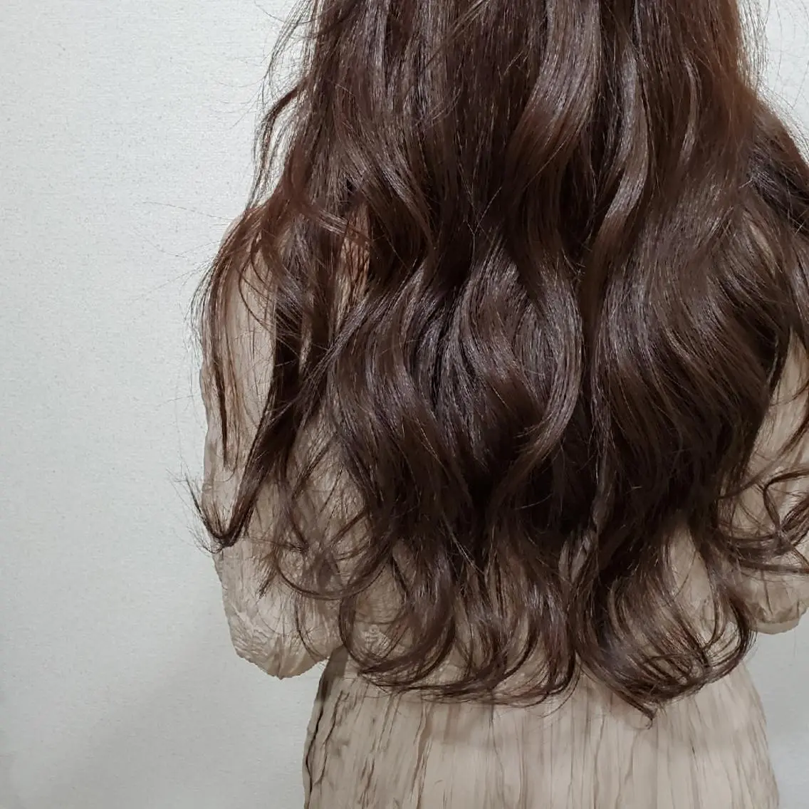 ロング ヘアアレンジ カラー ブラウンカラー ラベンダーカラー See by merのマツエク・マツパデザイン