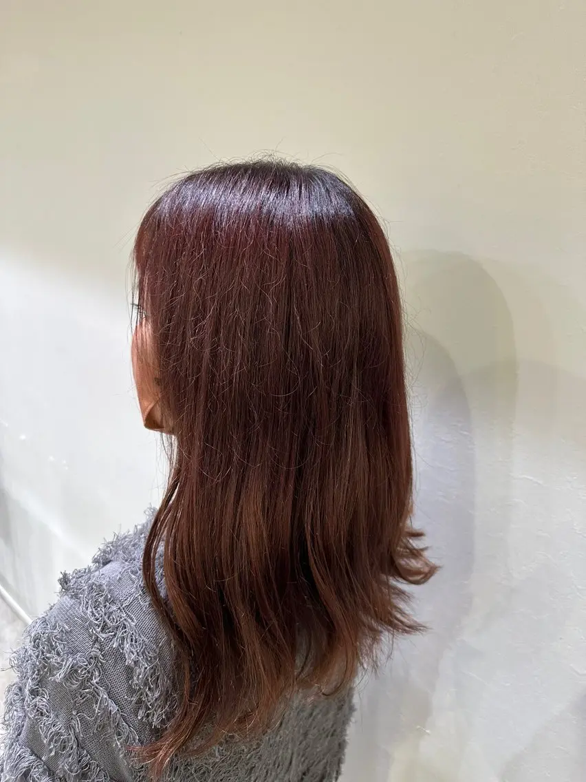 ロング カラー ブラウンカラー ピンクカラー ピンクブラウン 伊藤 旭華のヘアスタイル