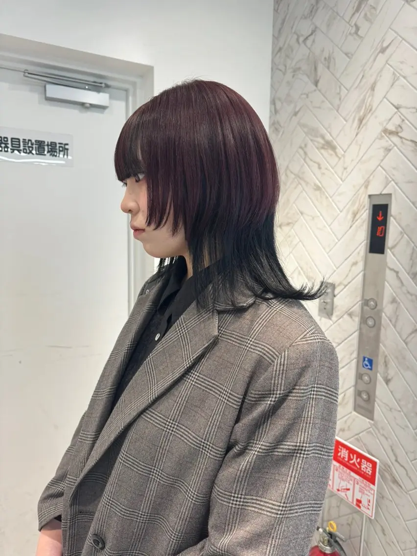 ミディアム カラー ヘアカラー トリートメント 店長　MANAMI ／ブリーチ／骨格ボブのヘアスタイル
