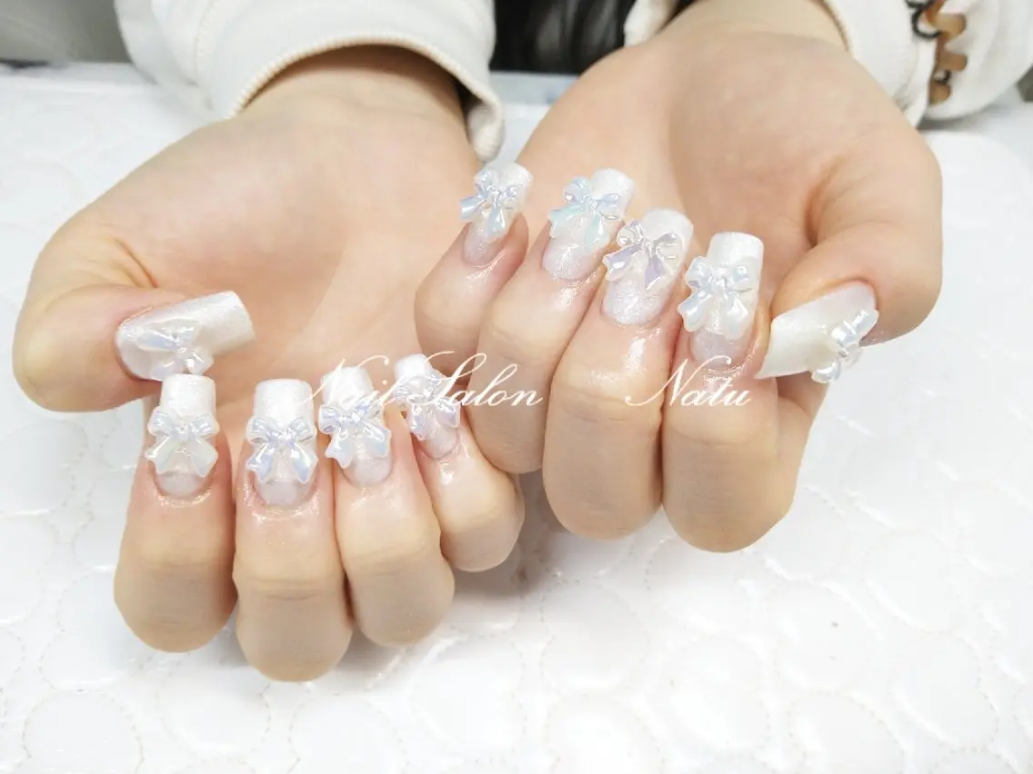 ネイル 長さ出し スクエアネイル nailsalon Natuのネイルデザイン