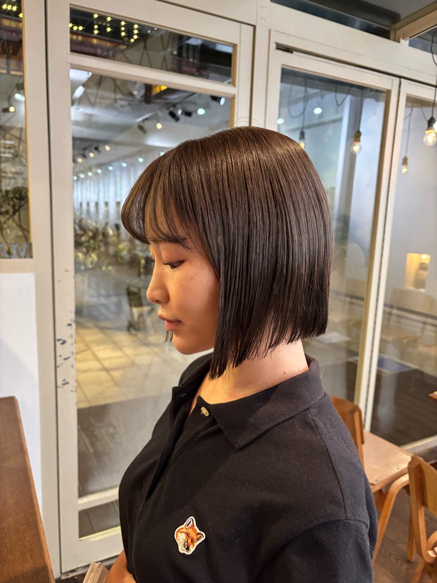 ミディアム カラー くいた あやなのヘアスタイル