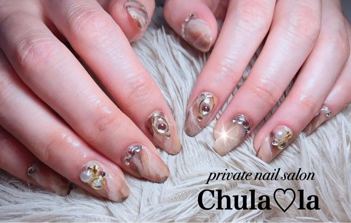 ネイル ストーンネイル Chula♡la 豊見城市高安のネイルデザイン