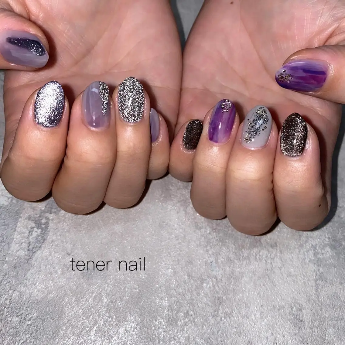 ネイル フラッシュネイル ラメ(グリッター) マグネットネイル テネルネイル tener nailのネイルデザイン