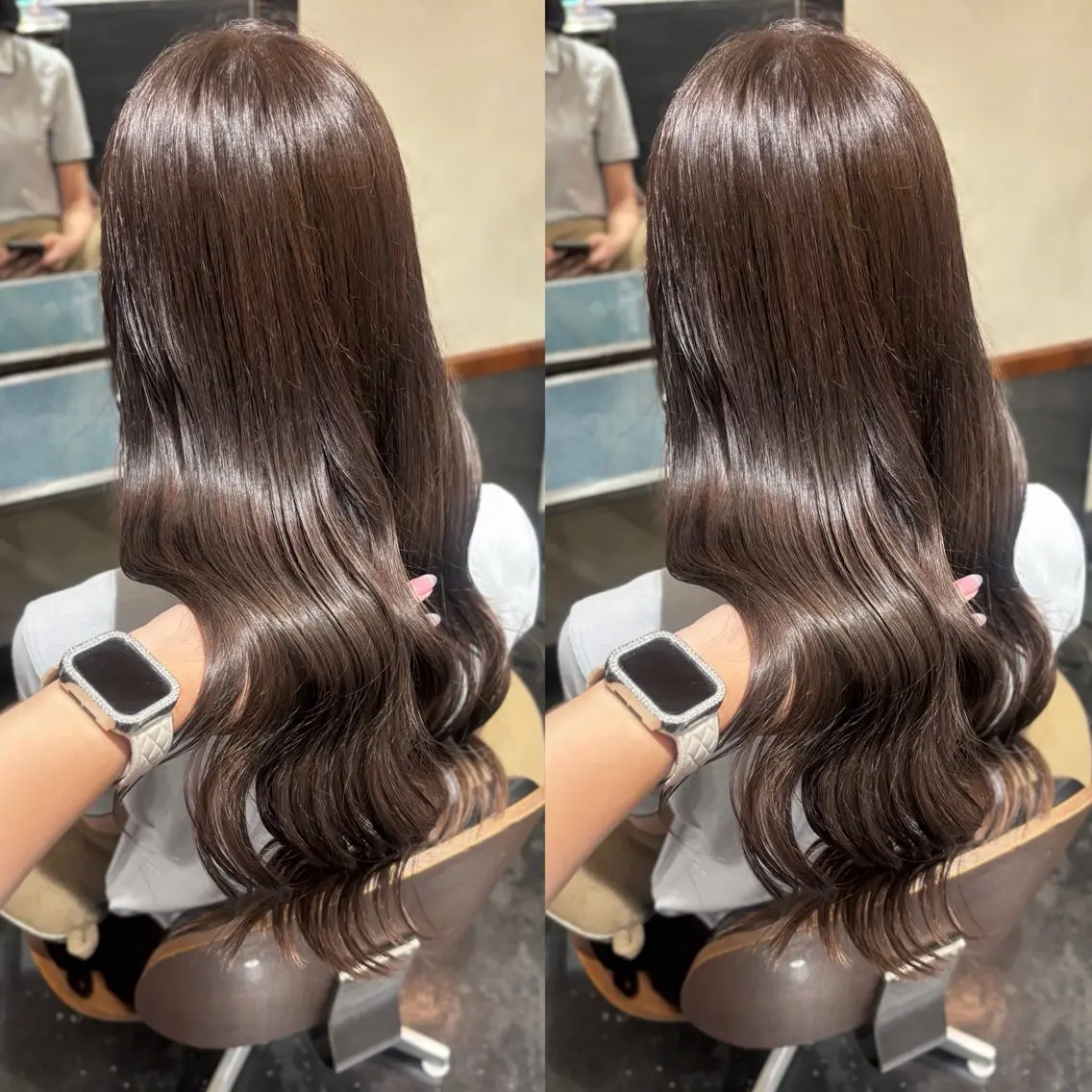 ロング カラー カット ヘアカラー トリートメント 芦刈 咲来のヘアスタイル