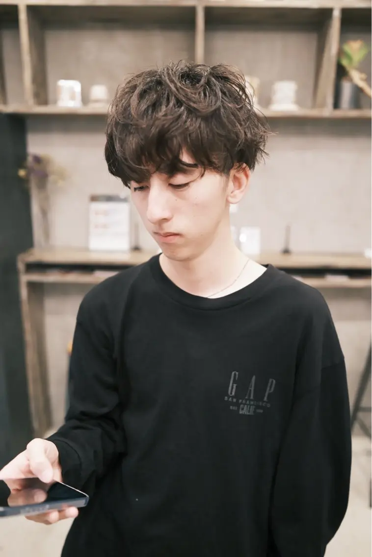 ショート パーマ メンズ カット パーマ ill副店長 立和田純也のヘアスタイル