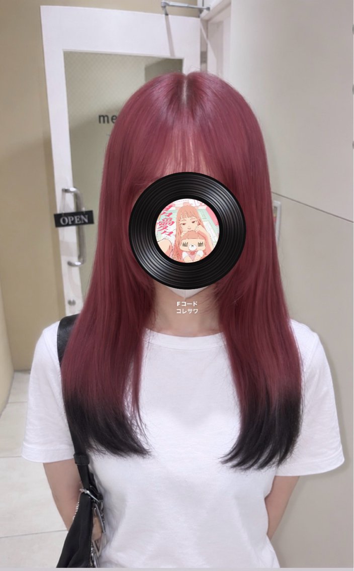 セミロング カラー ヘアカラー ちなみ／ピンクカラー ／ベージュカラーのヘアスタイル