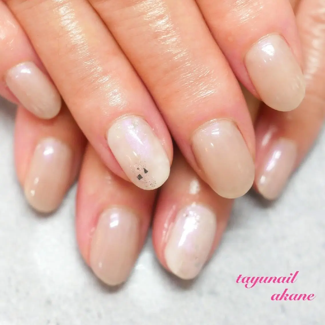 ネイル アートネイル オーロラネイル ブルー ジェルネイル パラジェル ネイルサロン 【たゆnail】のネイルデザイン
