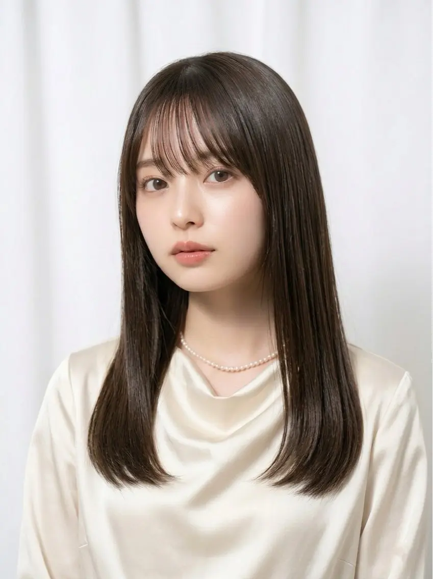 セミロング 縮毛矯正 トリートメント リュウヤ🌙透明感 /艶髪🌙のヘアスタイル