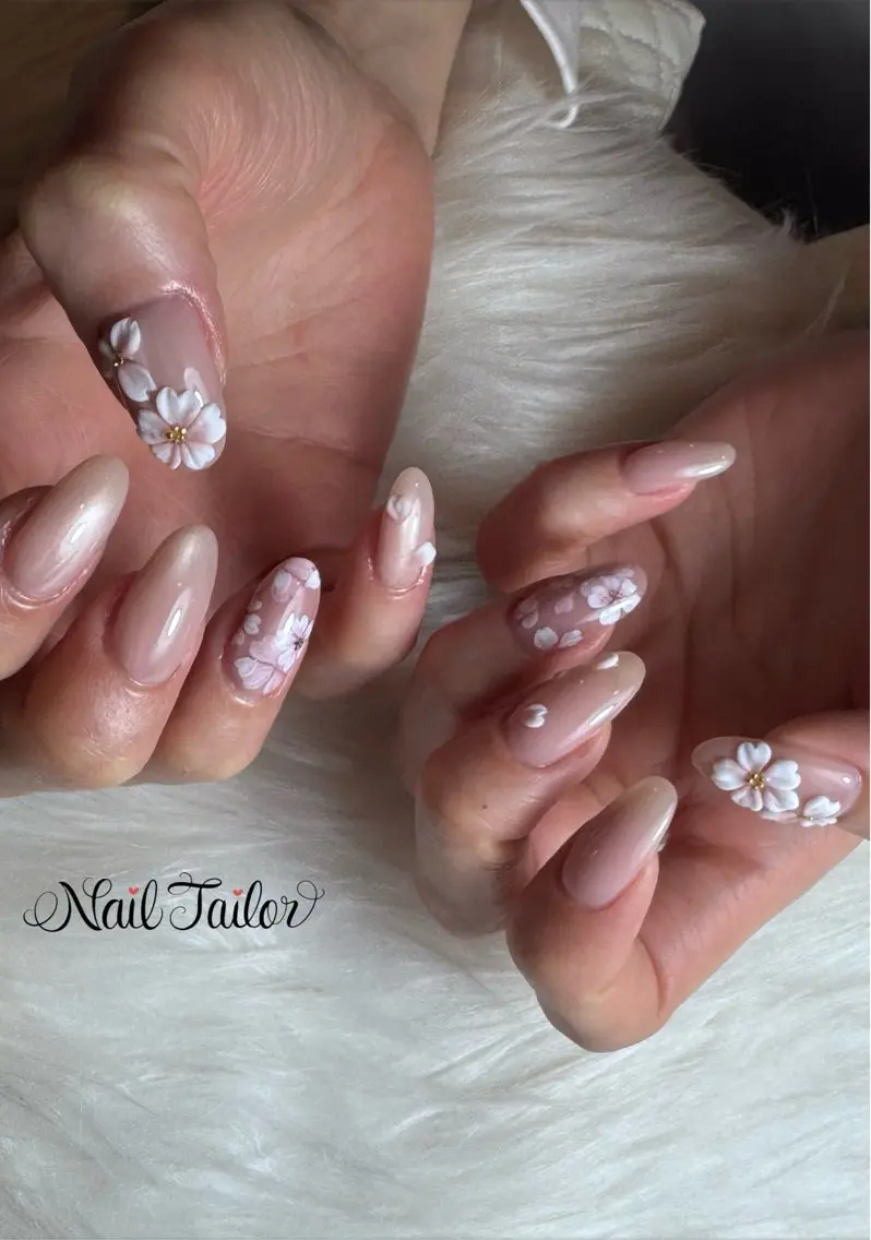 ネイル アートネイル 桜ネイル フラワーネイル マグネットネイル ワンカラーネイル ハンドネイル NailTailor ネイルテイラーのネイルデザイン