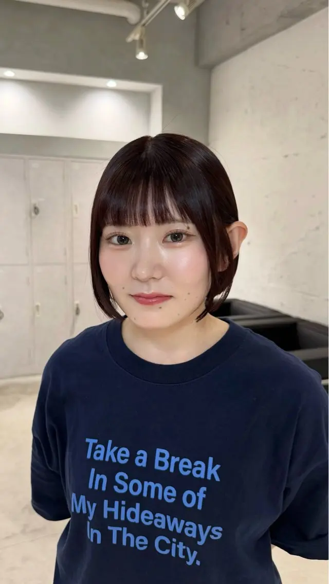 ショート ボブ 酸性ストレート カット 縮毛矯正 トリートメント あんな🦋レイヤー カット/透明感カラーのヘアスタイル
