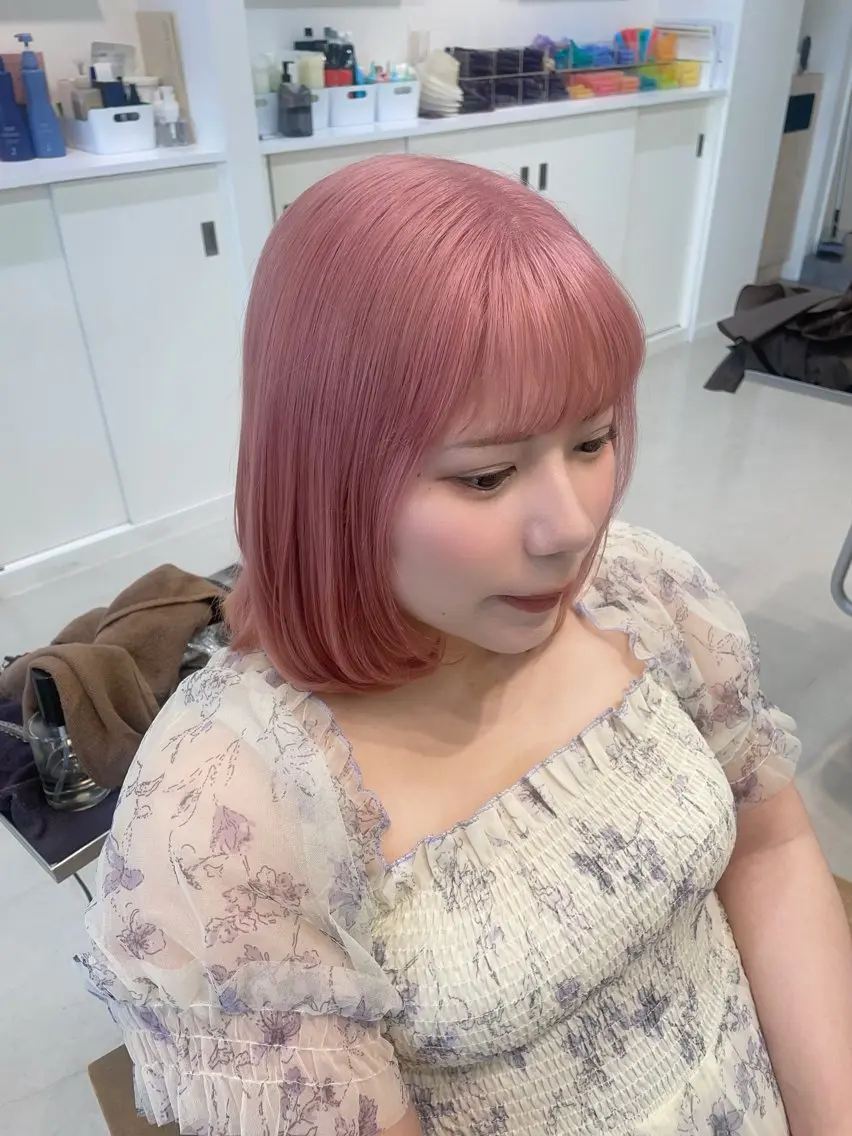 ミディアム カラー ヘアカラー かずや🍀/髪質改善 /艶髪カラー/眉毛のヘアスタイル