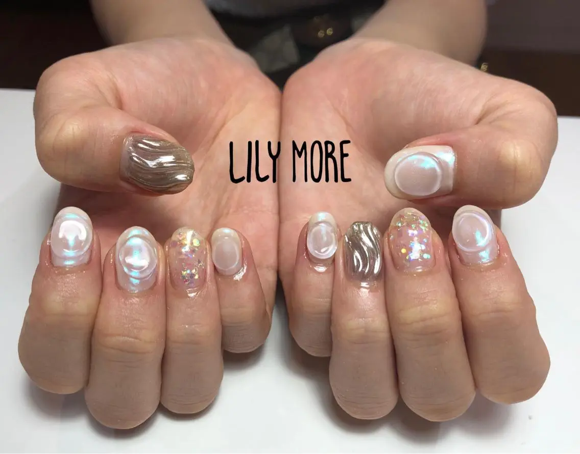 ネイル オーロラネイル Lily closetのネイルデザイン