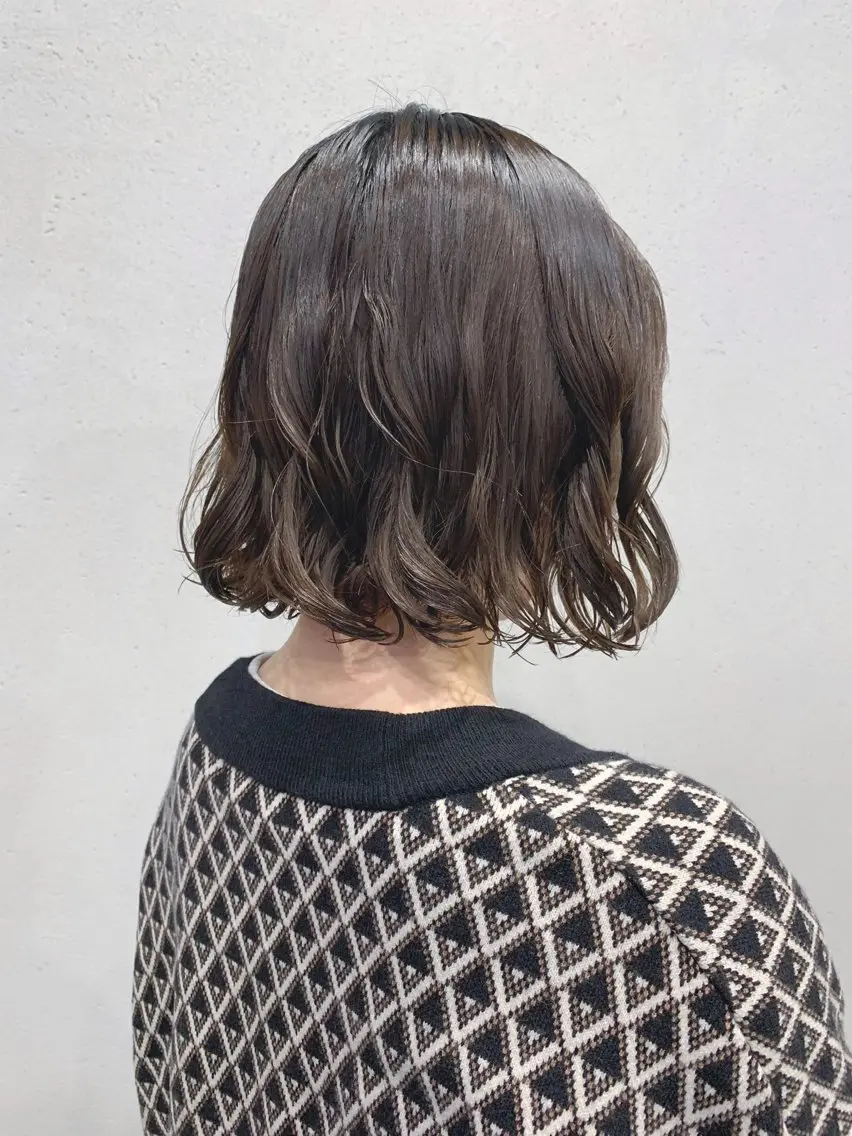 パーマ カット パーマ トリートメント ボブパーマコテ巻き風 パーマNo1深江秀平のヘアスタイル