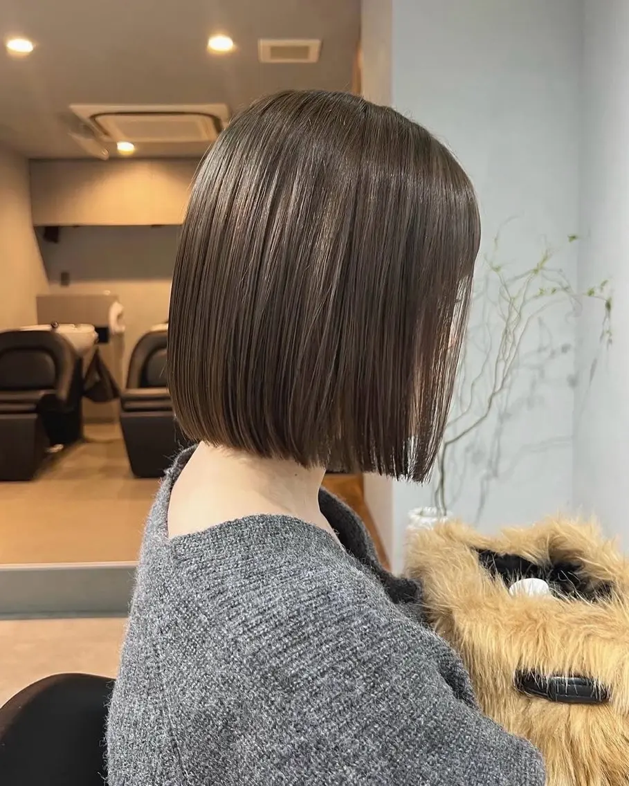 ミディアム カラー ベージュカラー ブラウンカラー ブラウンベージュ ボブ カット ヘアカラー トリートメント akane/ボブ /ブラウンベージュのヘアスタイル
