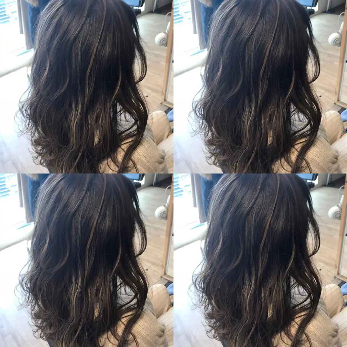 セミロング ハイライト ヘアカラー 大久保 隆蔵のヘアスタイル