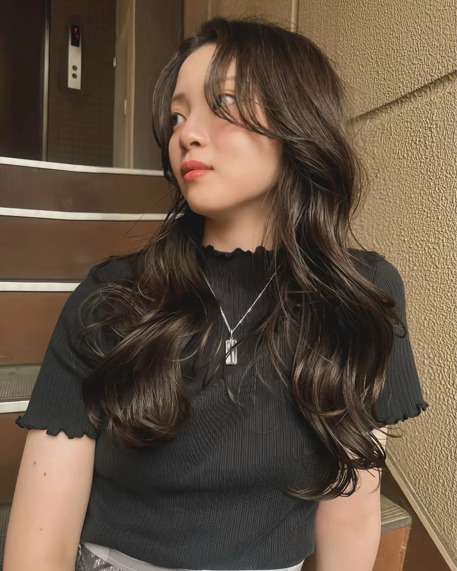ロング カット パーマ トリートメント 平 一裕のヘアスタイル