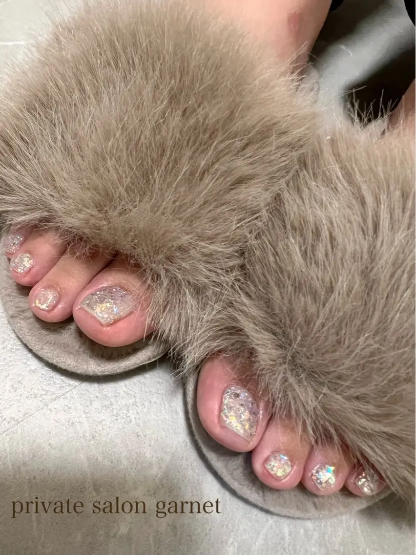 ネイル フットネイル キラキラネイル Garnet nailのネイルデザイン