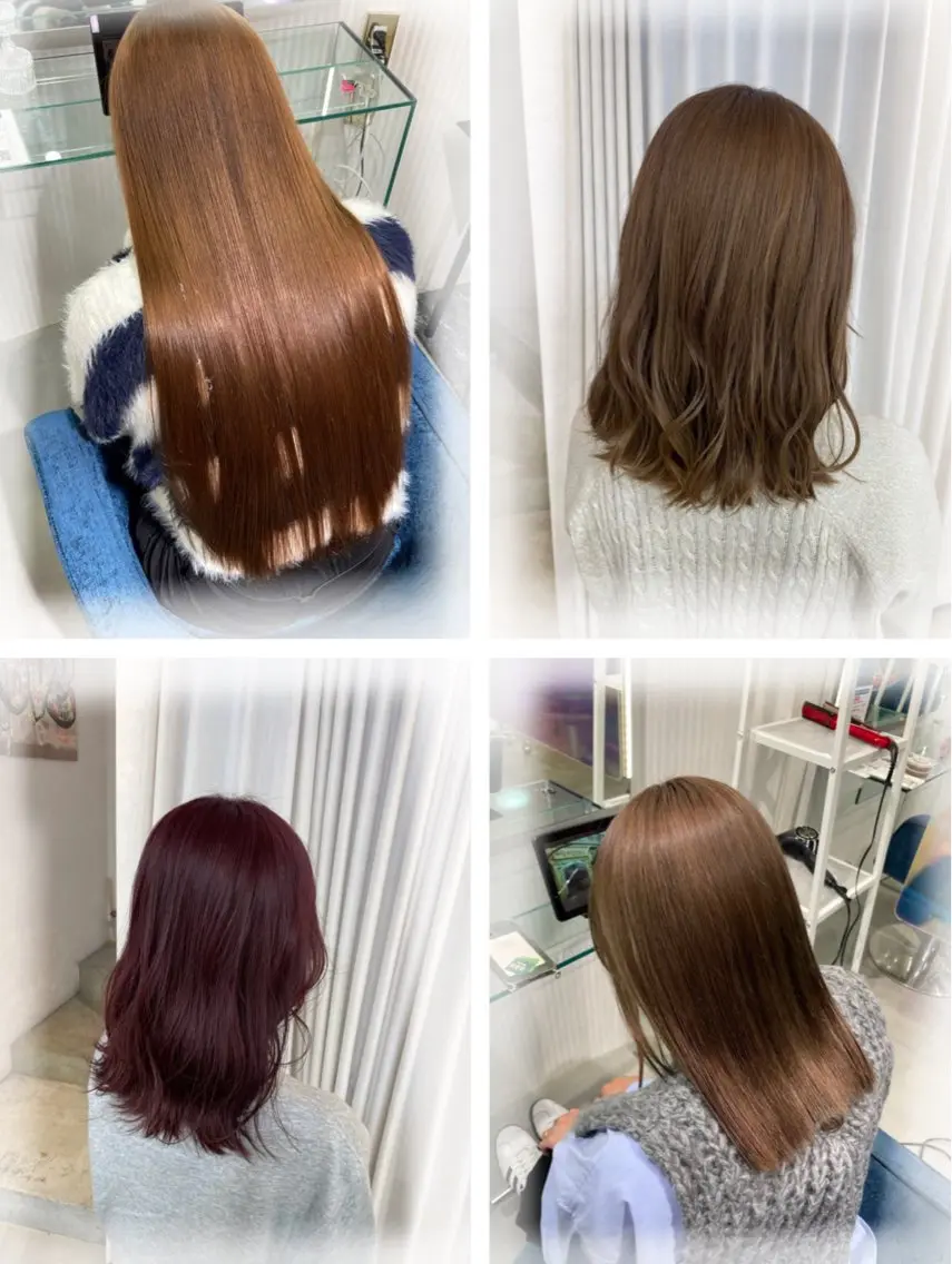 セミロング カラー ブリーチ ブリーチなしカラー カット ヘアカラー トリートメント 安井まゆ _Box mico.のヘアスタイル