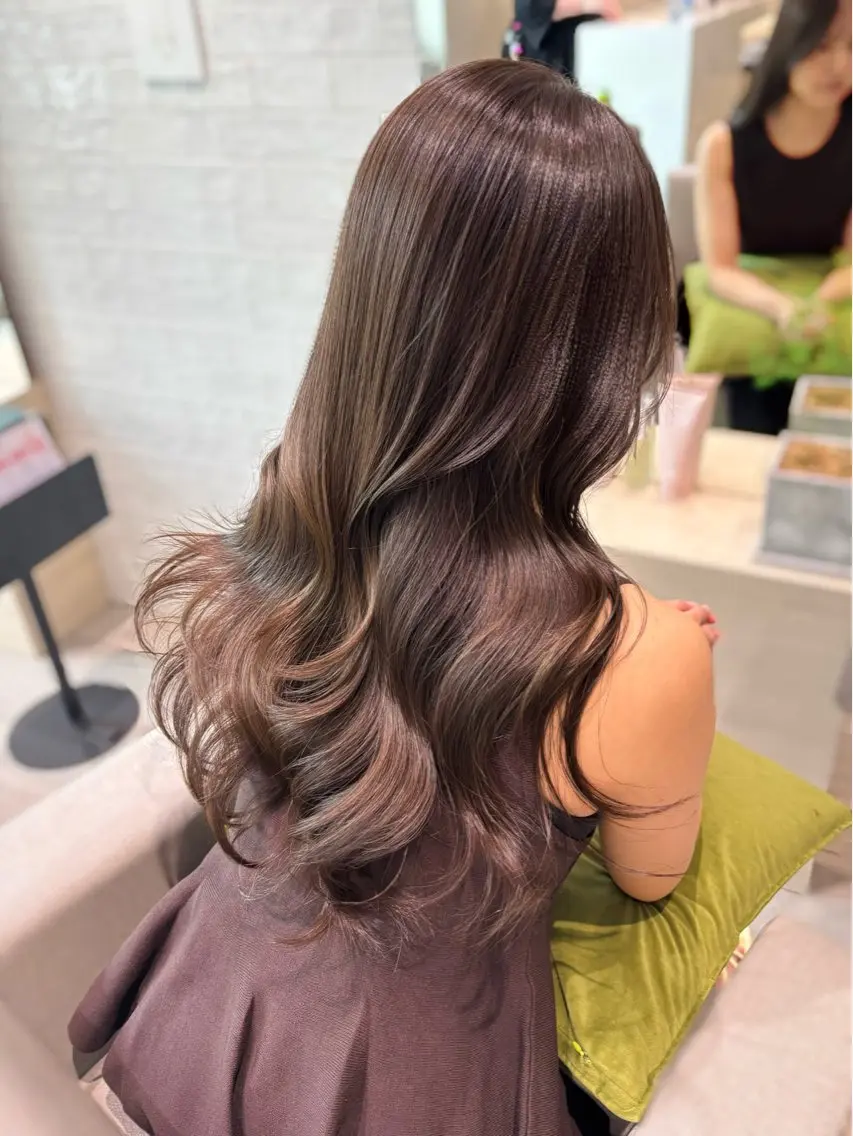 ロング カラー ベージュカラー 韓国風ヘア レイヤーカット カット ヘアカラー トリートメント 銀座/韓国レイヤー/ 艶カラー🍓原田侑依のヘアスタイル