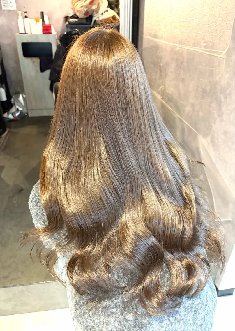 ロング カラー ヘアカラー トリートメント 🩶鈴木茉奈🩶艶髪 /透明感/暖色カラーのヘアスタイル