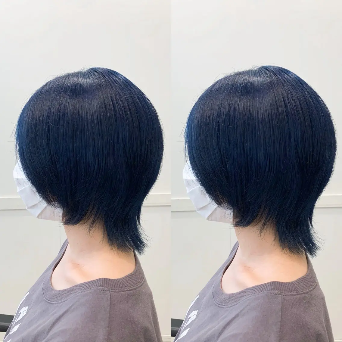 ショート カラー ブリーチ ブルーカラー ショートヘア ウルフカット 全席個室美容室/レイ ヤー/美髪矯正のヘアスタイル