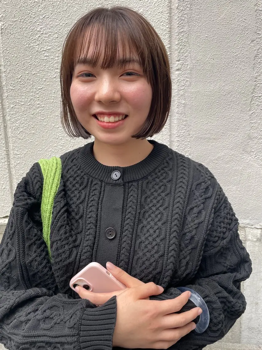 ミディアム ボブ カット ヘアカラー トリートメント ayane⭐️ボブ・ ショート・パーマのヘアスタイル