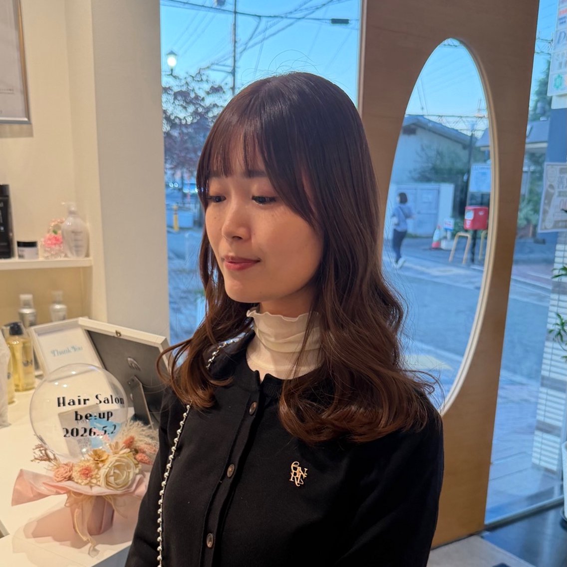 ロング 顔周りカット トリートメント カット ヘアカラー トリートメント 美髪縮毛矯正 ✨be:up✨のヘアスタイル