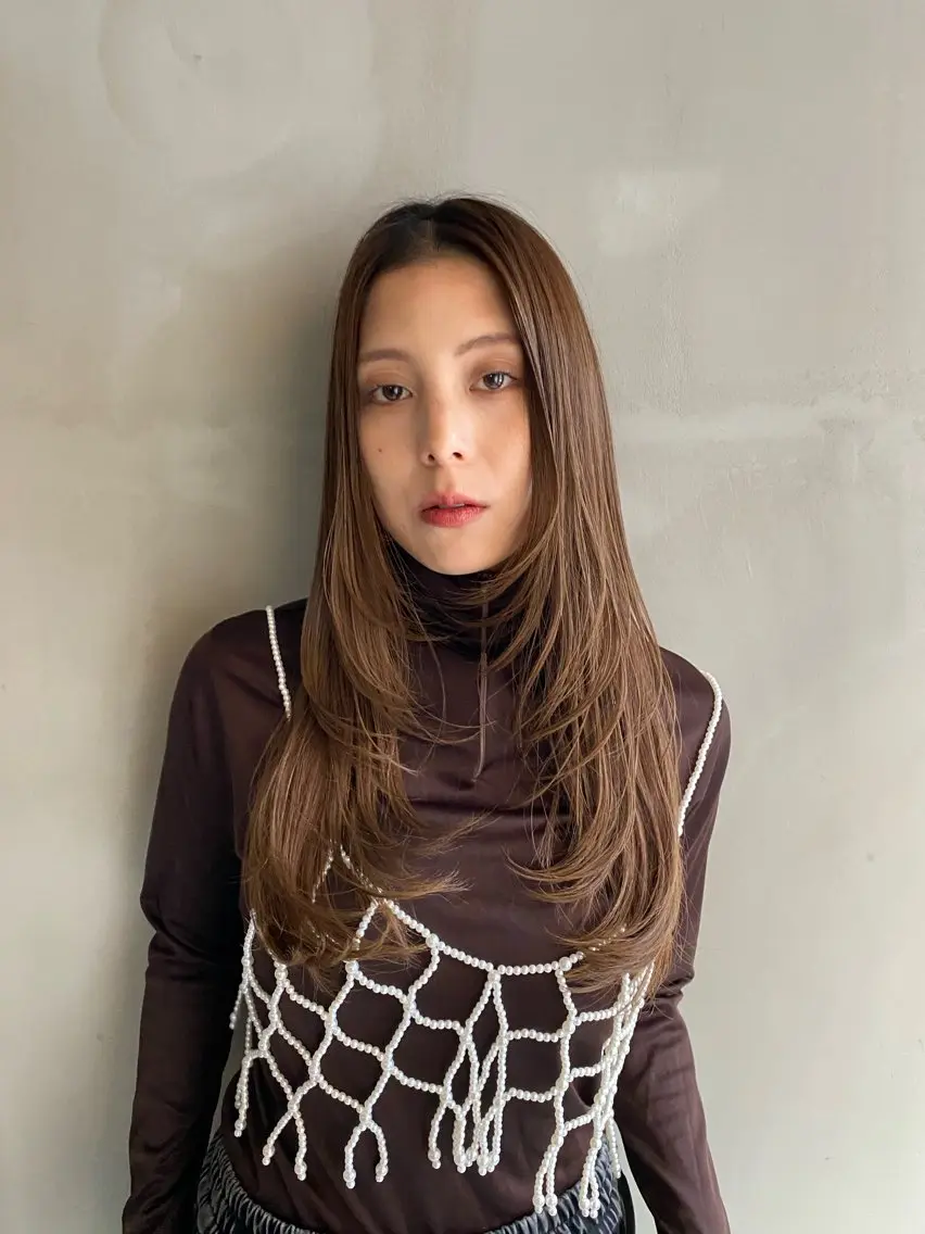 ロング カラー カット ヘアカラー トリートメント くすみカラー / 肌馴染み/ 花房佑夏のヘアスタイル