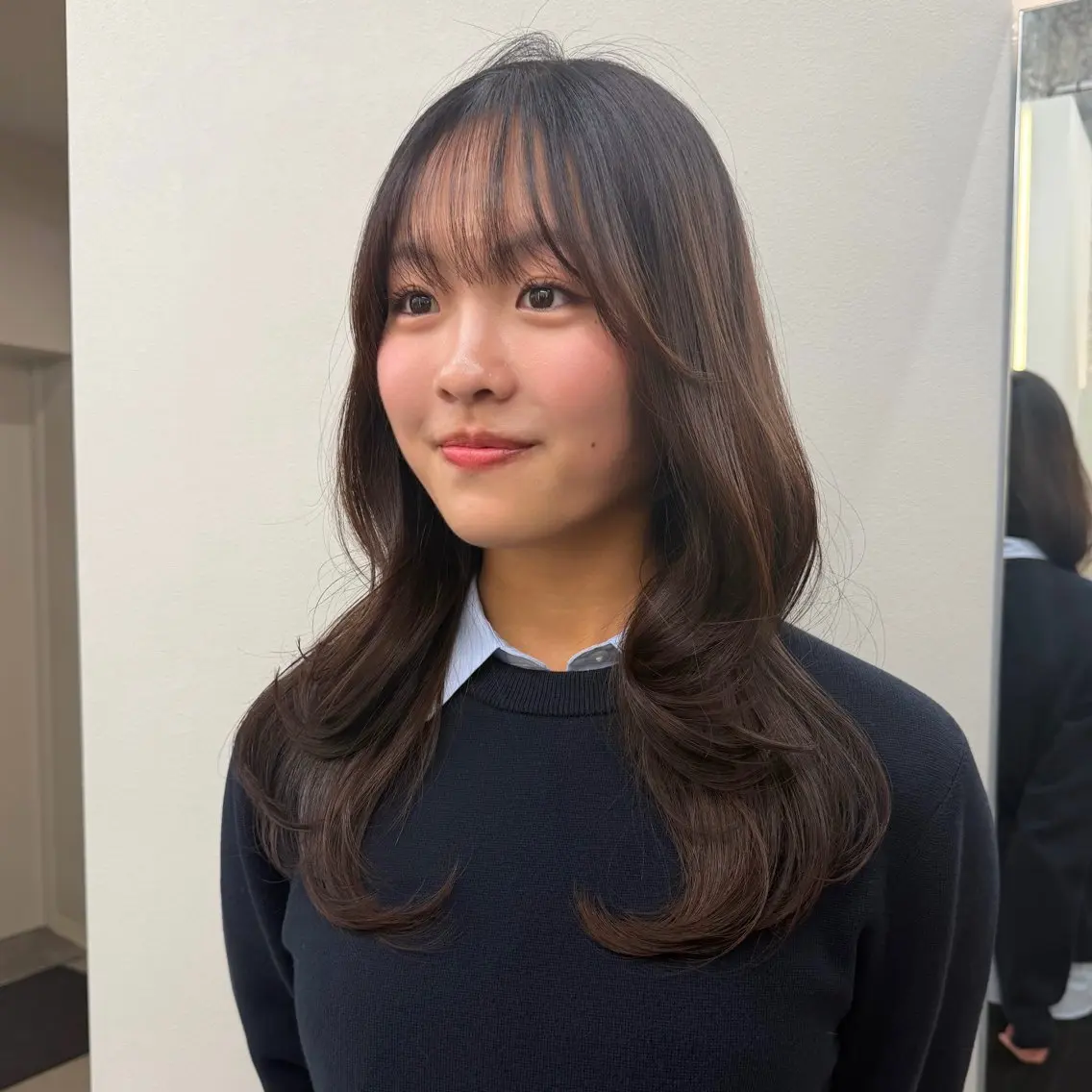 セミロング くびれヘア 韓国風ヘア レイヤーカット カット レイヤー／ボブ KAHOのヘアスタイル