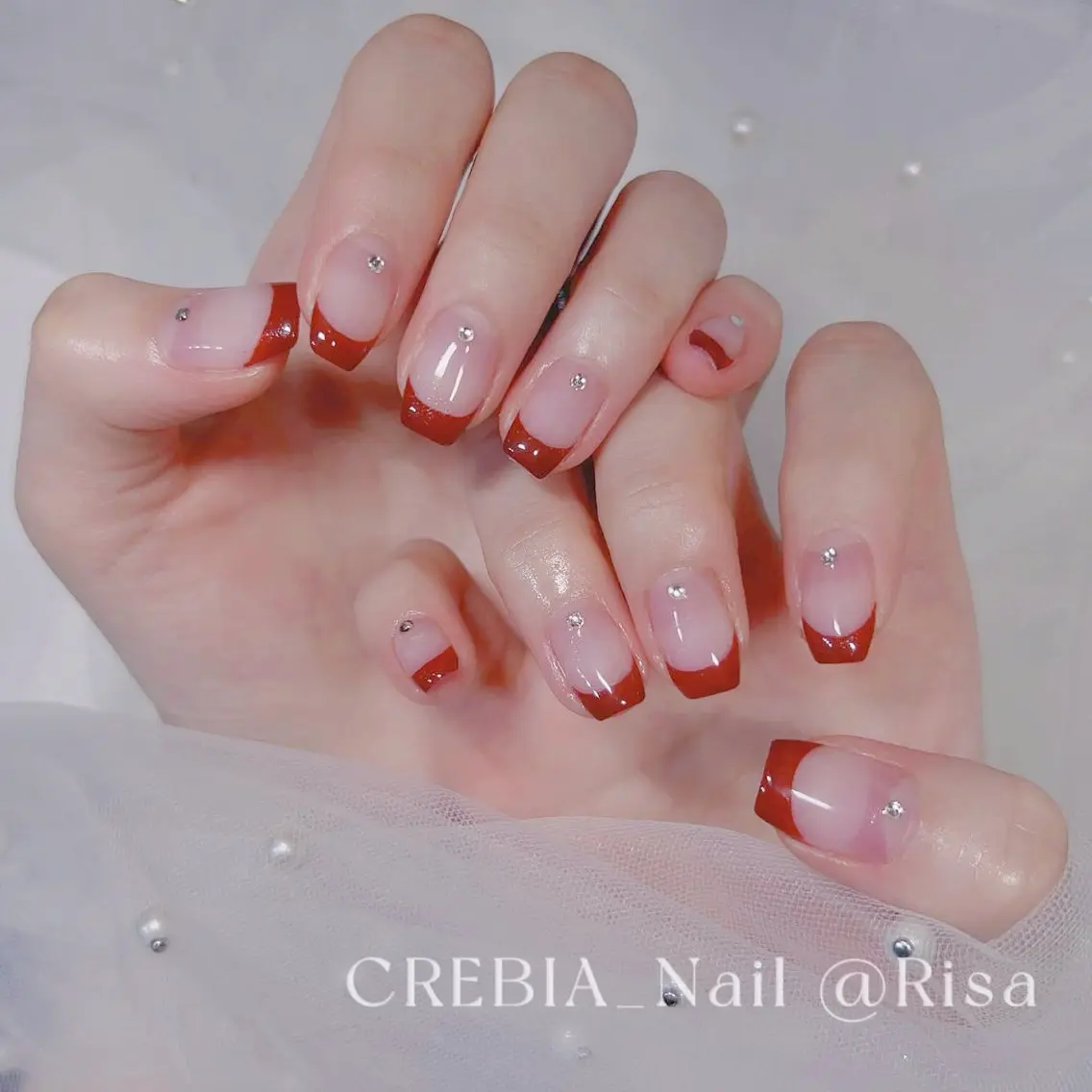 ネイル クリアネイル フレンチネイル CREBIA Nailのネイルデザイン