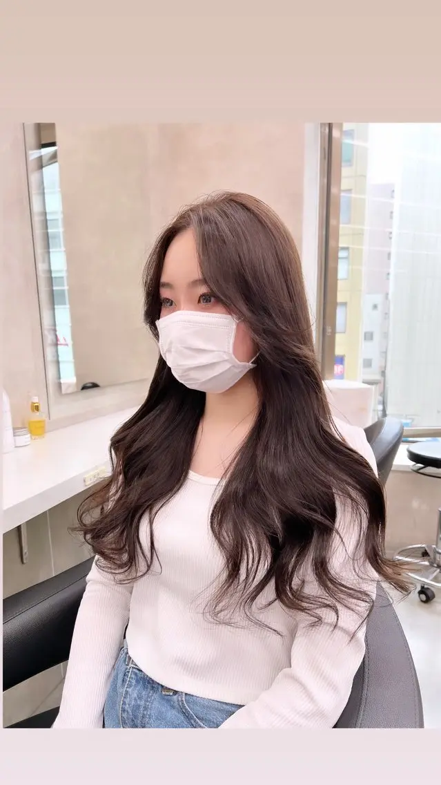 ロング カラー パーマ ヘアアレンジ メンズ 上品＆韓国風 🥀海心🥀のヘアスタイル