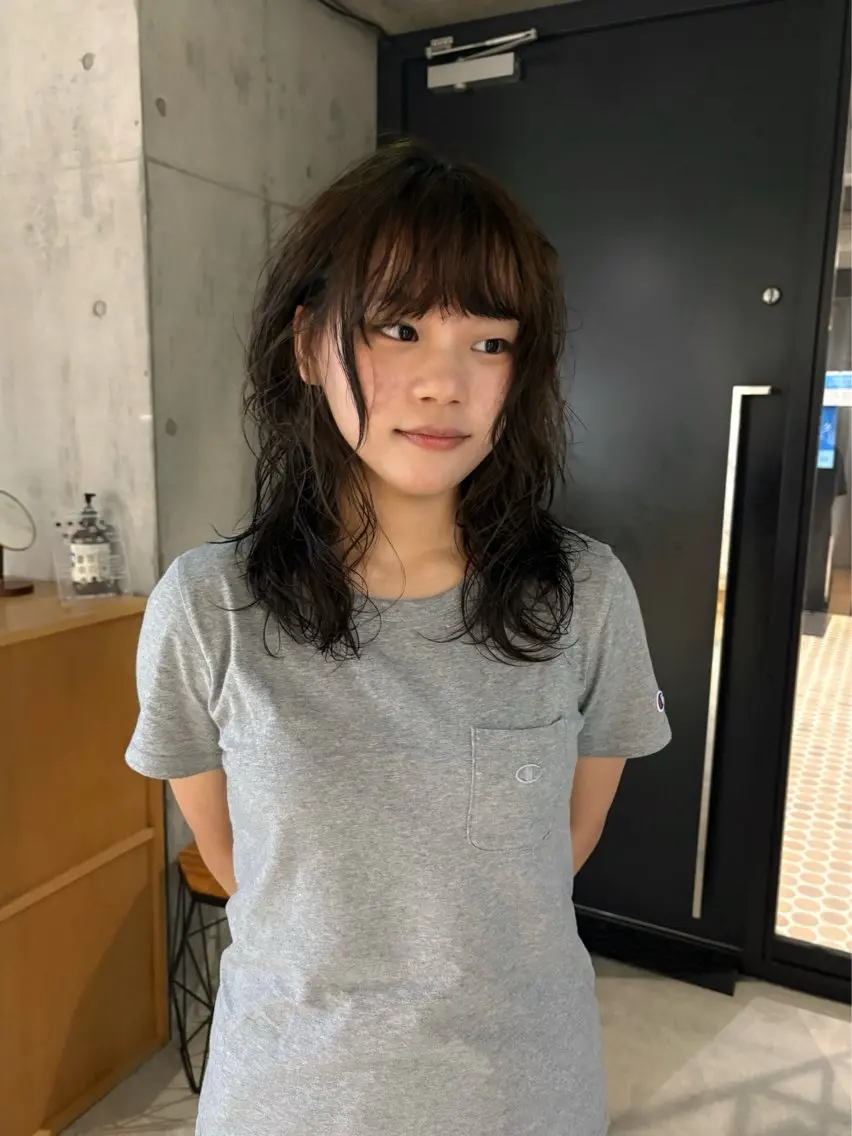 セミロング カラー パーマ パーマ Fujita Neneのヘアスタイル