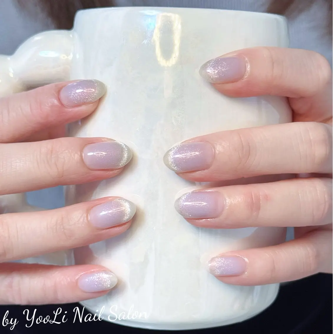 ネイル アートネイル オーロラネイル チークネイル フレンチネイル ガラスフレンチ ハンドネイル 🎀🎀YooLi Nail Salonのネイルデザイン
