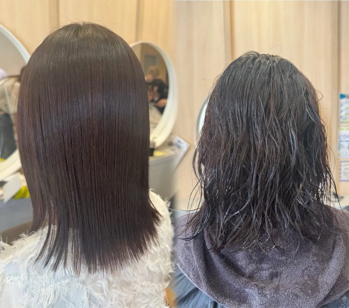ミディアム カット ヘアカラー 縮毛矯正 トリートメント 𝘀𝗮𝗲 ⑅*/ 艶髪/ショートボブのヘアスタイル