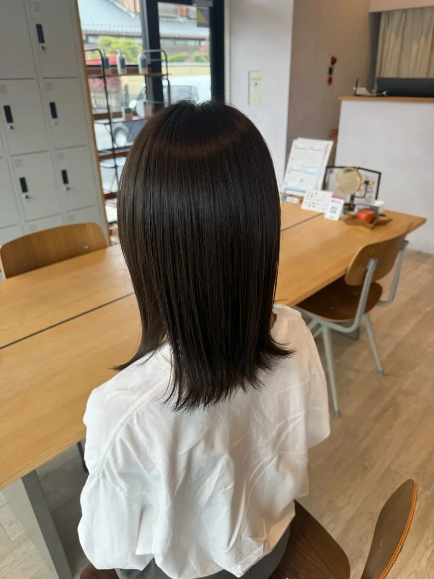 ミディアム カラー 髪質改善 トリートメント ヘアカラー トリートメント 渡辺 優のヘアスタイル