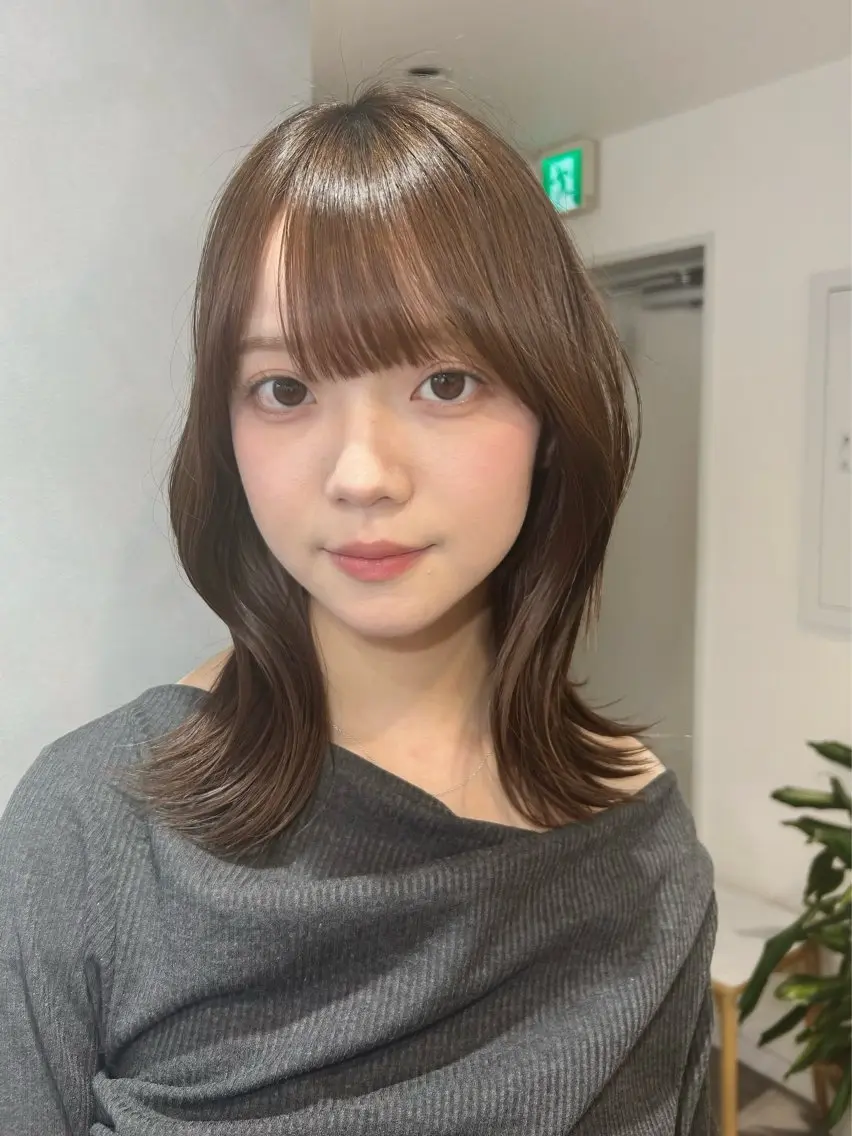ミディアム カラー ミディアムレイヤー レイヤーカット 縮毛矯正 カット ヘアカラー トリートメント 池袋/小顔レイヤー/ 顔まわり/taigaのヘアスタイル