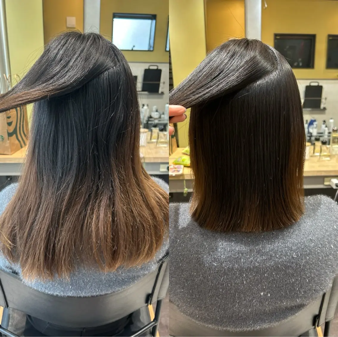 ミディアム パーマ 髪質改善 ストレートパーマ カット 縮毛矯正 トリートメント hubhair レイヤー/透明感のヘアスタイル