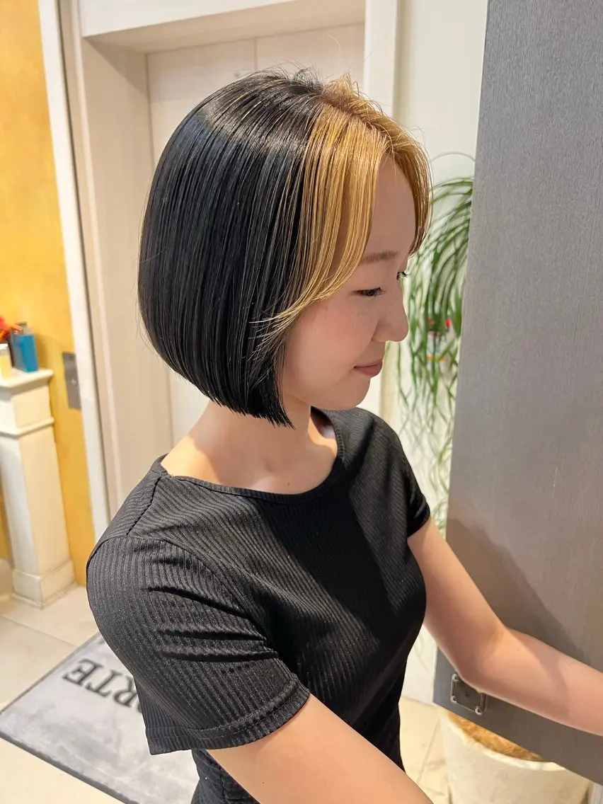 ミディアム カラー パーマ ヘアアレンジ ボブ カット ヘッドスパ ボブ/レイヤー/ nanamiのヘアスタイル