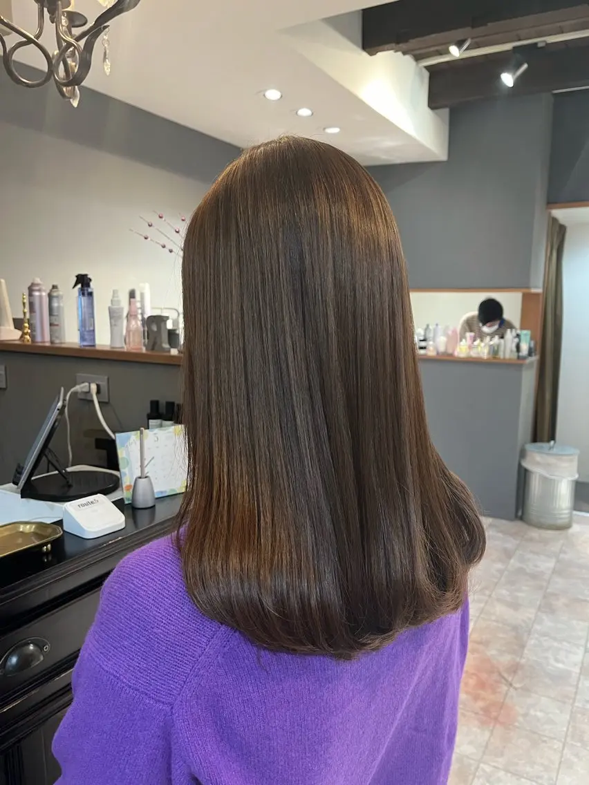 ロング カラー ケアカラー ロング トリートメント 小川 りえのヘアスタイル