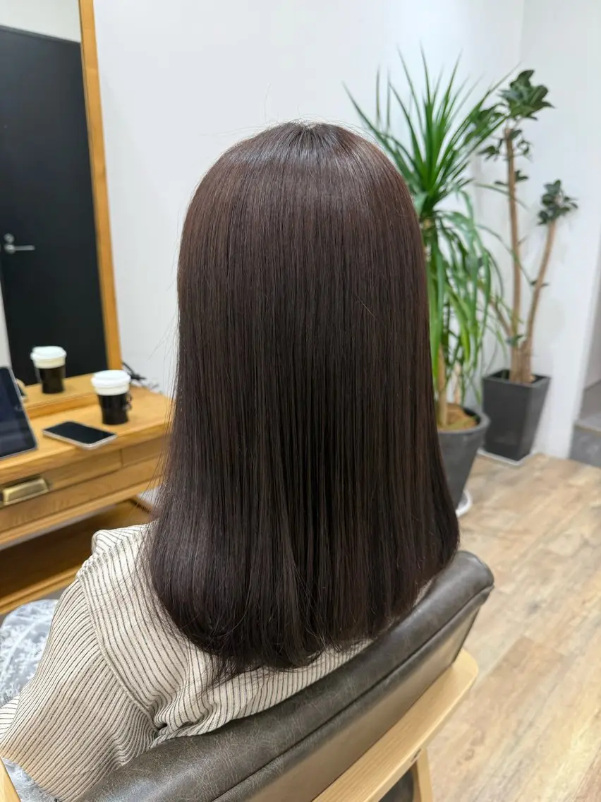 セミロング カラー 透明感カラー 艶カラー🎀Cara アシスタントwakoのヘアスタイル
