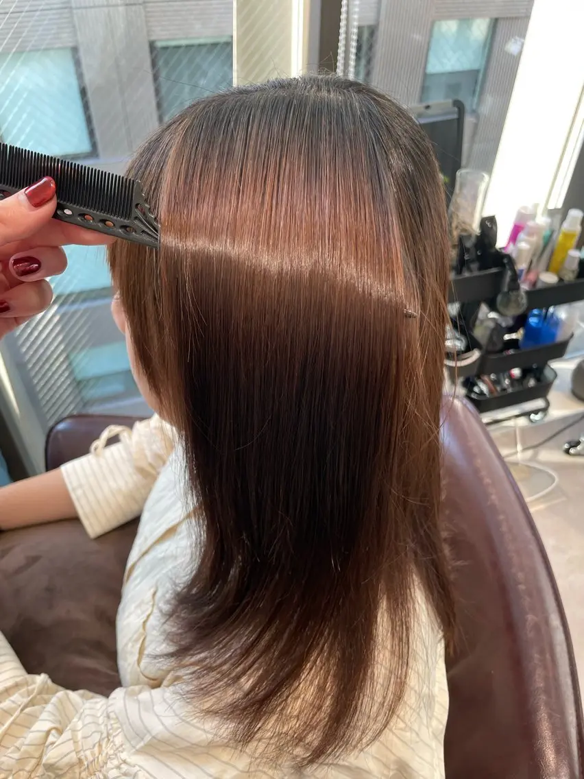 セミロング 髪質改善 カット 縮毛矯正 石川玲菜/ 髪質改善ボブ/メンズのヘアスタイル