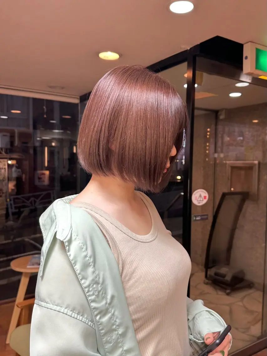 ショート カラー ブリーチ ブラウンカラー ブリーチなしカラー 矢野 晃平のヘアスタイル