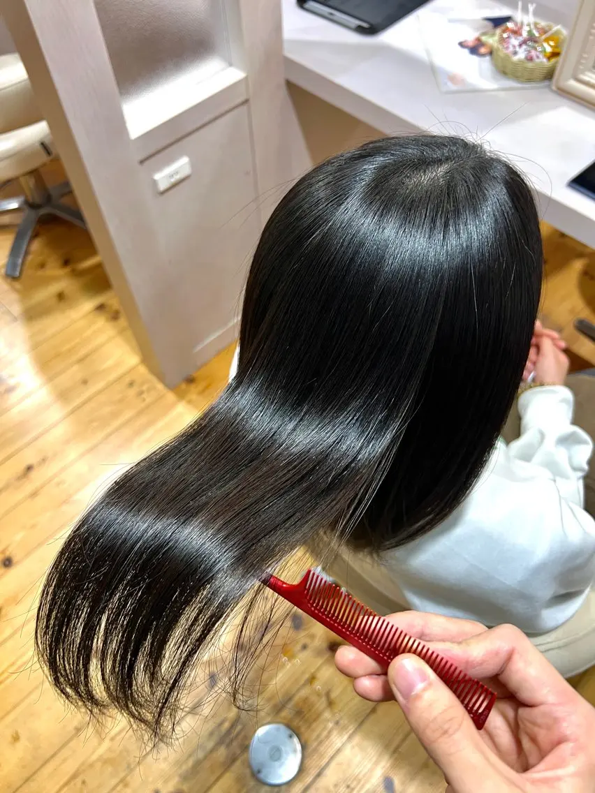 セミロング カット 縮毛矯正 トリートメント 佐藤 翔空【艶 カラー/縮毛矯正】のヘアスタイル