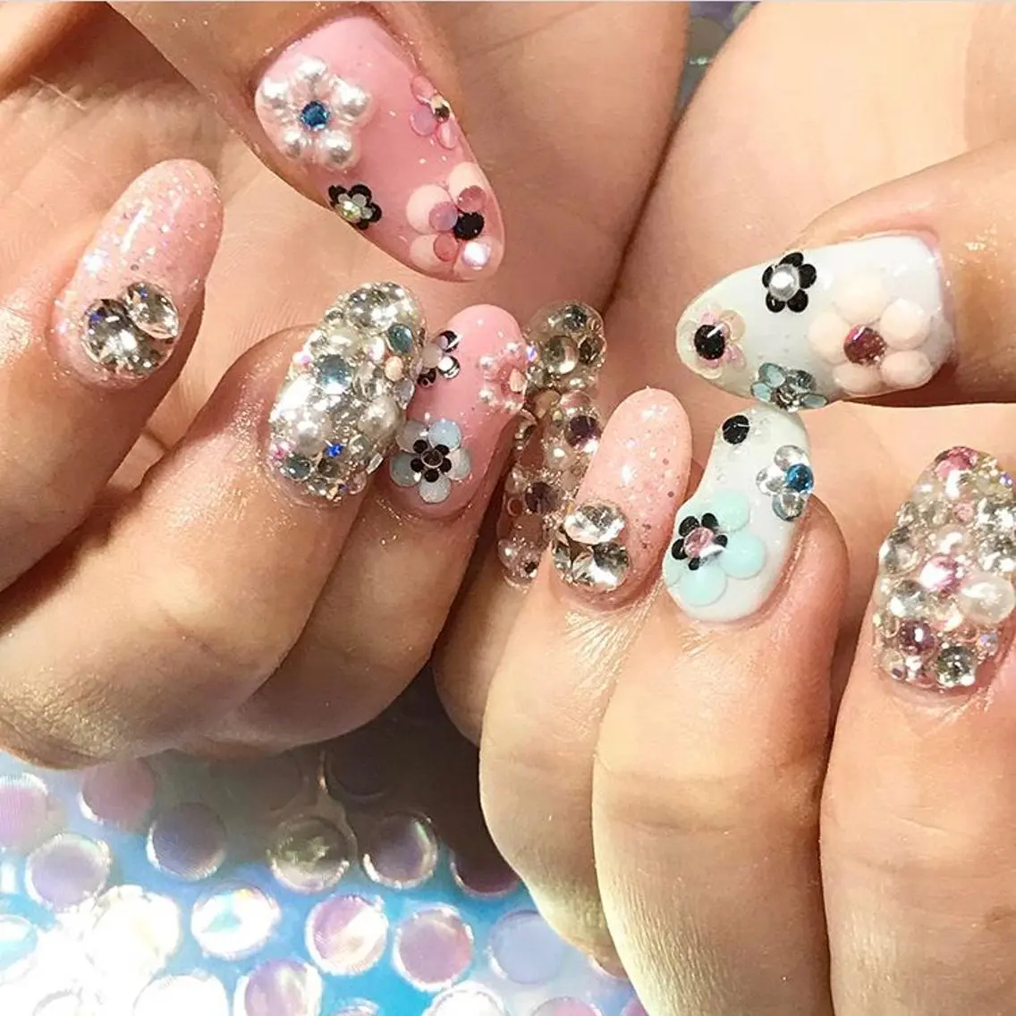 ネイル 渋谷／チップ長さ出し 👑アプレgel-xのネイルデザイン
