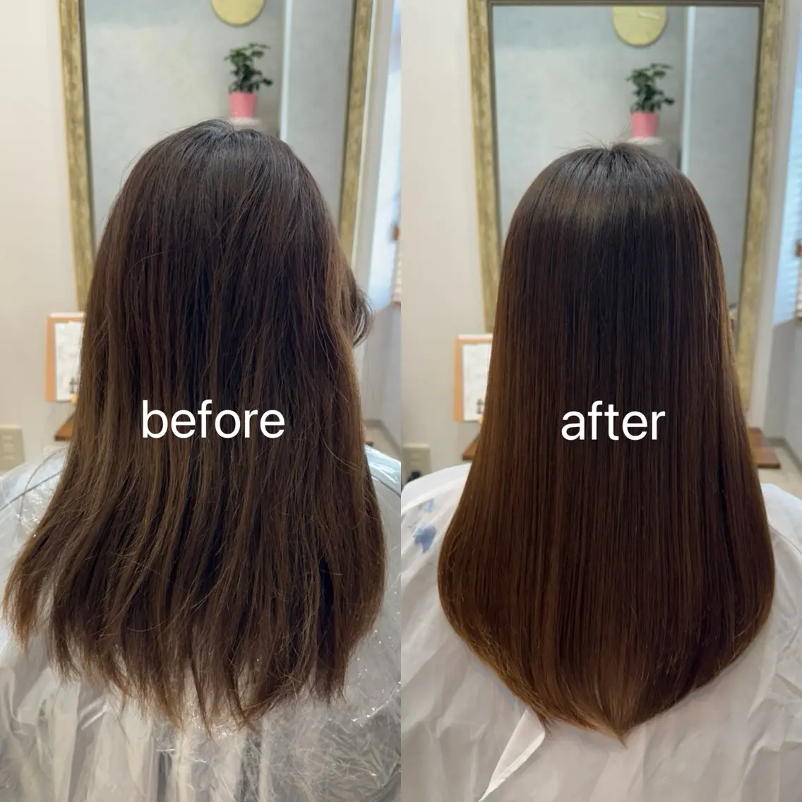 セミロング 縮毛矯正 三國 優香のヘアスタイル