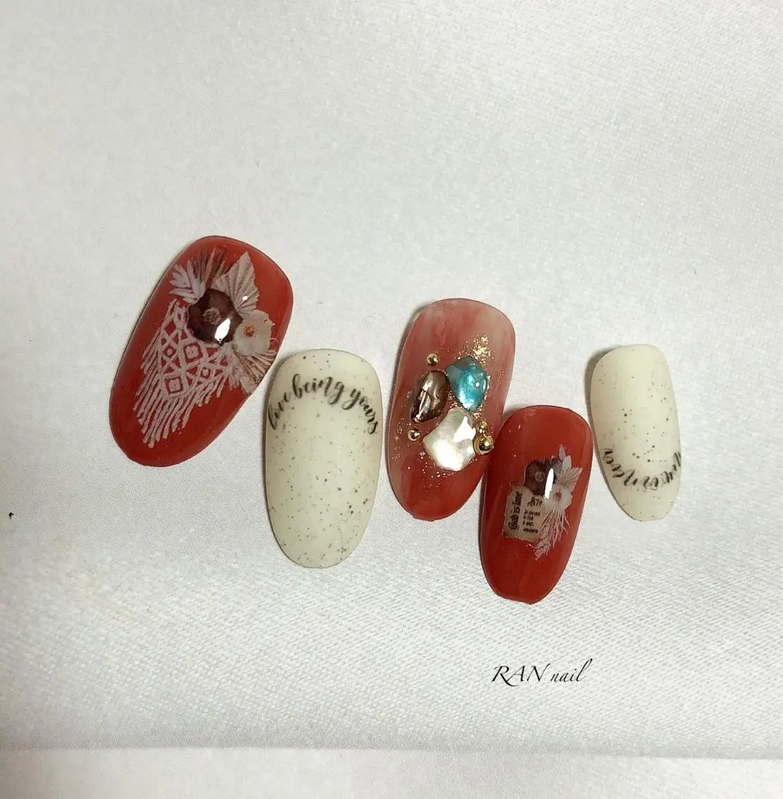 ネイル フラワーネイル フットネイル レース オフィスネイル 夏ネイル ハンドネイル フットネイル RAN nailのネイルデザイン