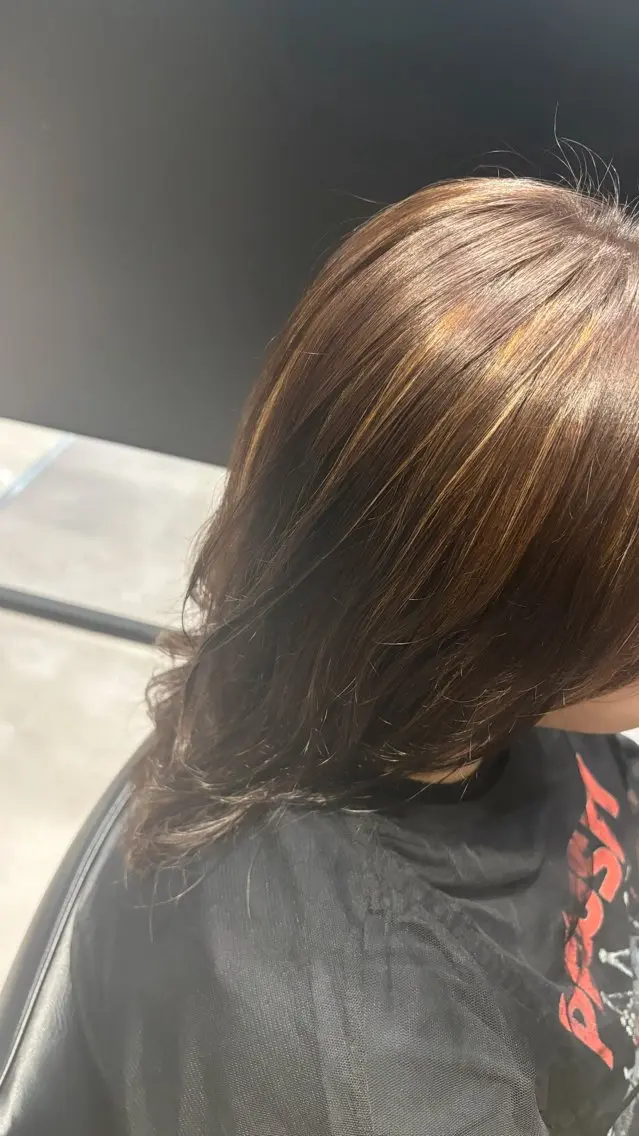 セミロング ハイライト ヘアカラー 髪質改善/まつ毛 Suzuhoのマツエク・マツパデザイン