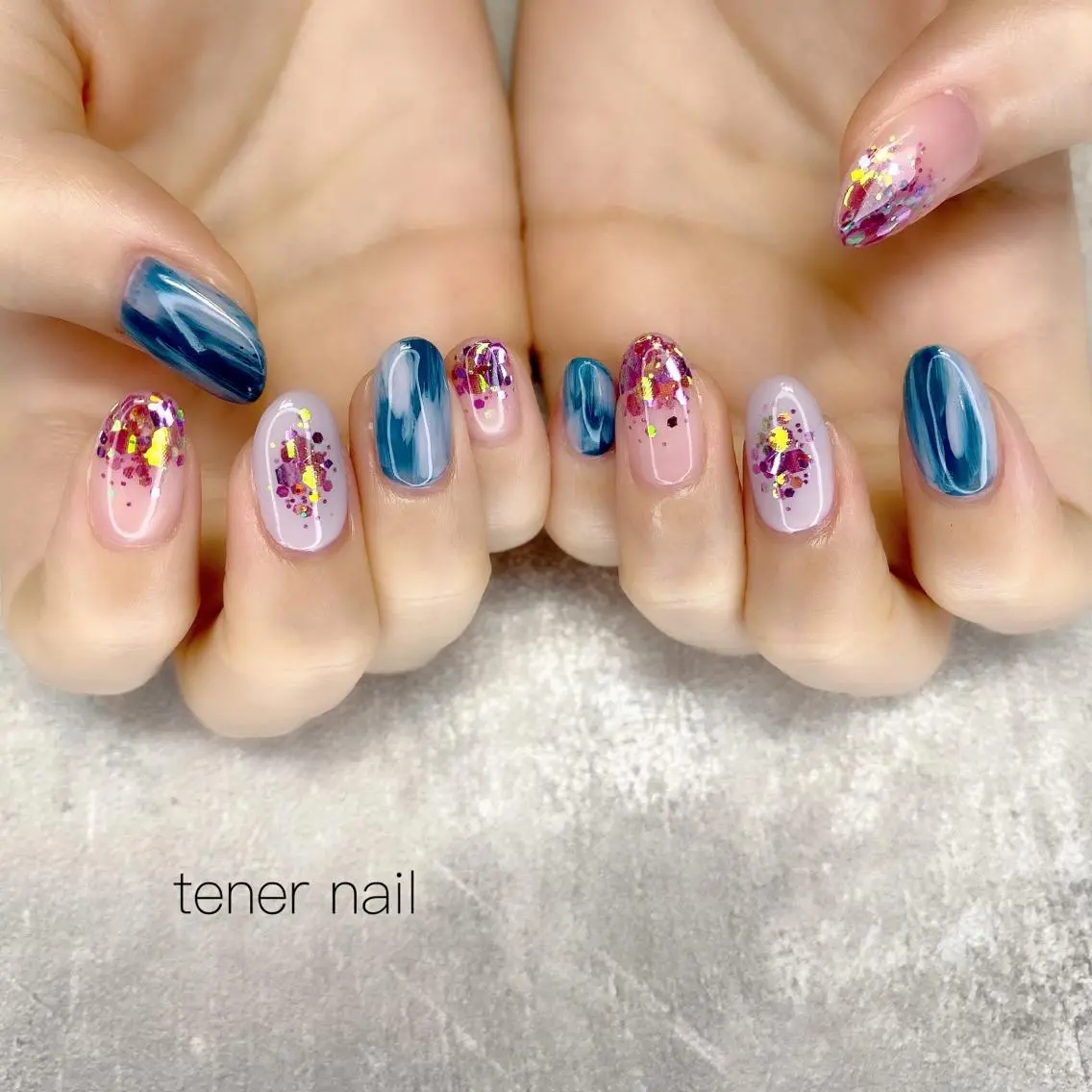 ネイル ニュアンスネイル パープル テネルネイル tener nailのネイルデザイン