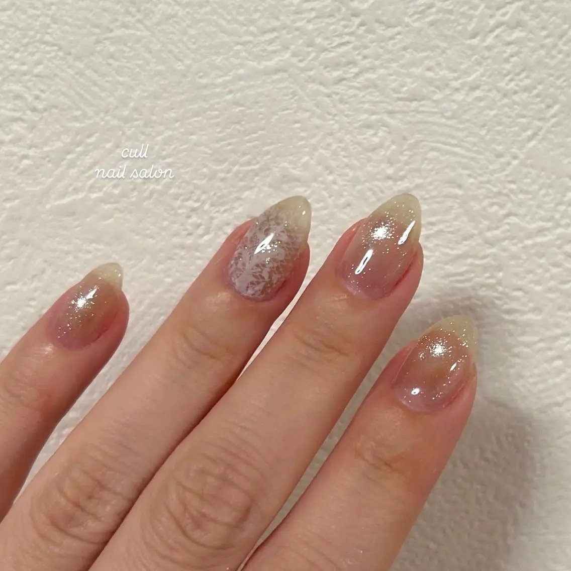 ネイル キラキラネイル レース マグネットネイル minori 🌿のネイルデザイン
