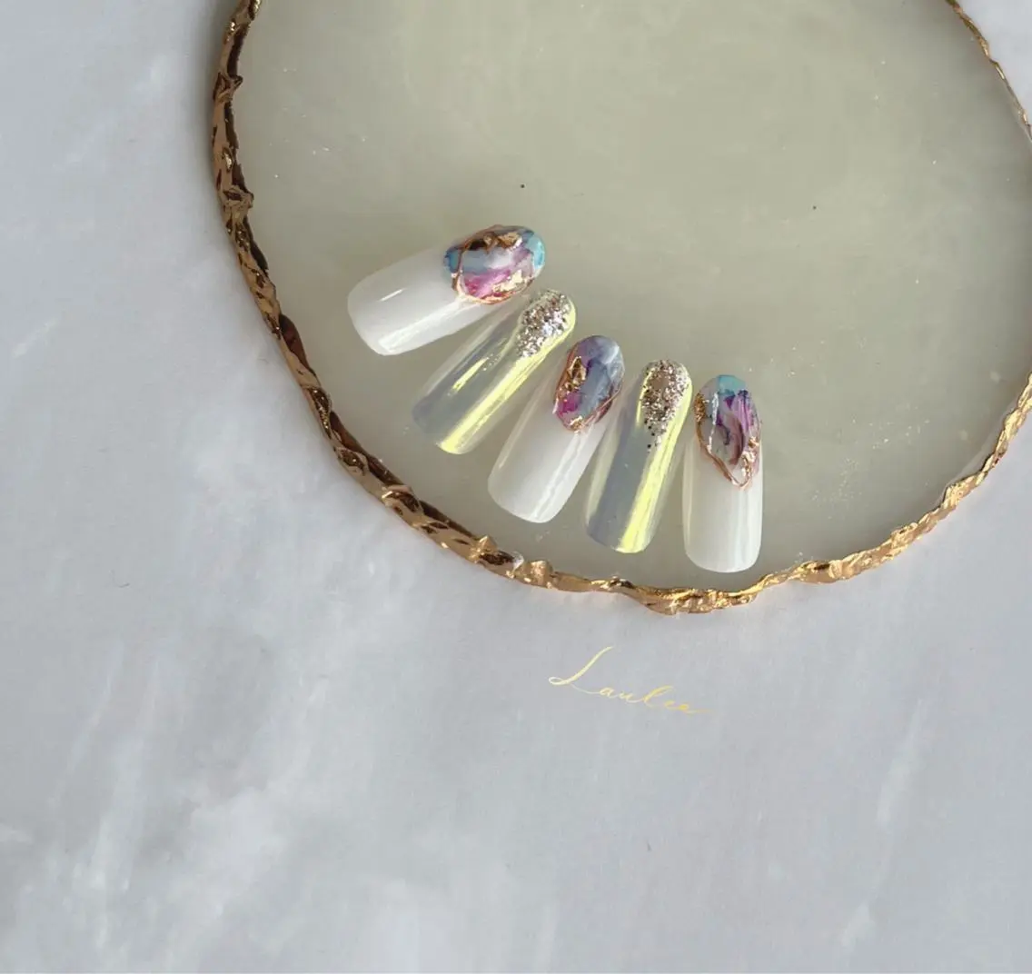 ネイル フットネイル 韓国ネイル ハンドネイル nail salon Lauleaのネイルデザイン